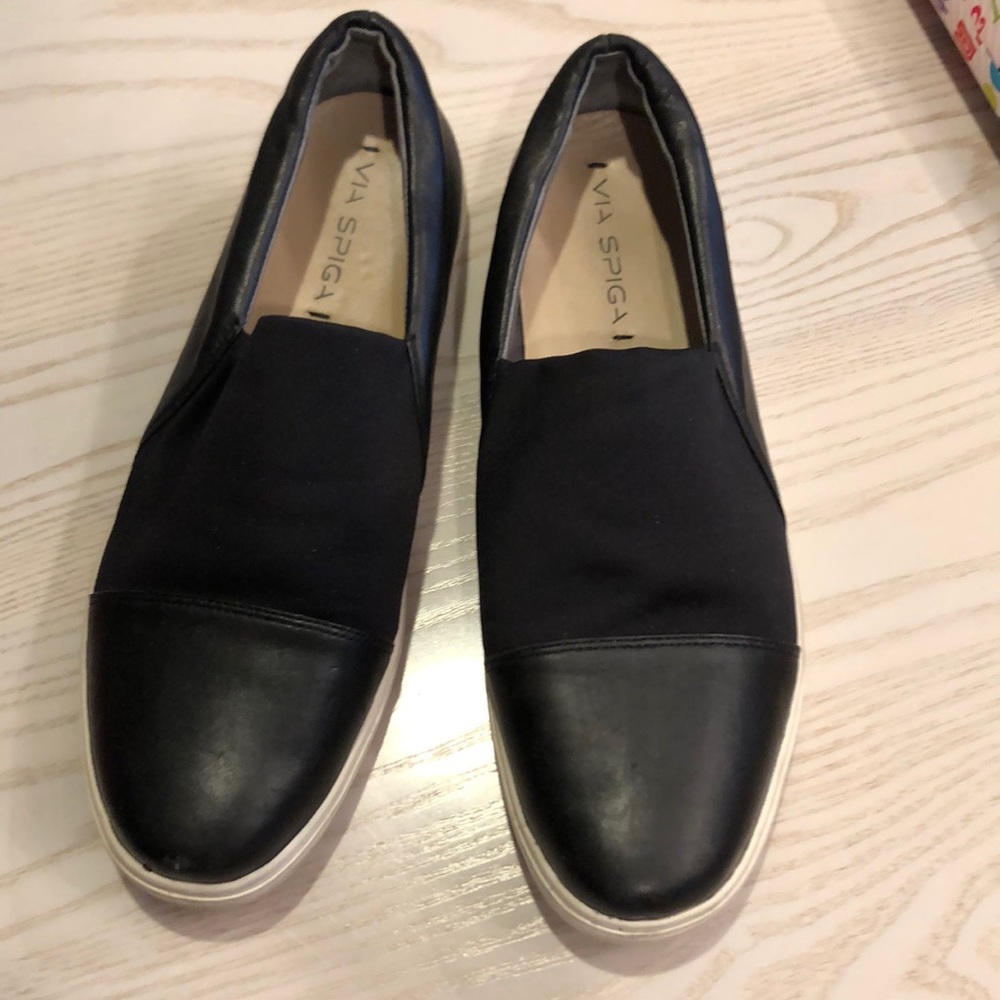 Via Spiga black slip ons